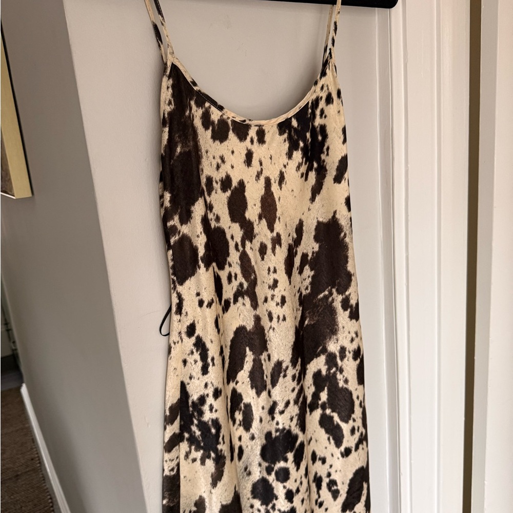 Zara Black and Cream Patterned Maxi Dress